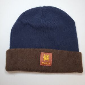 RVCA Builder Navy & Brown Adult Unisex Cap Hat Gorpcore Outdoor Beanie